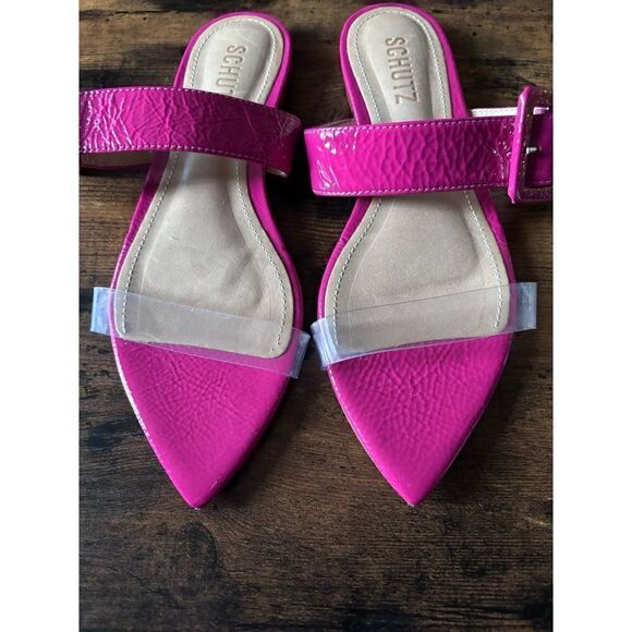 Schutz Campper Patent
Leather Sandal In Hot Pink Size 6.5 New No Box - Picture 3 of 5